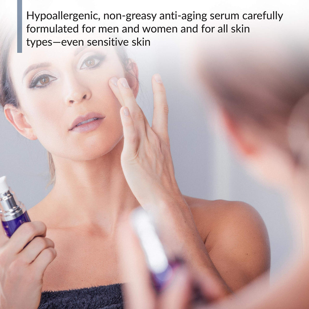 Hand applying BioTrust Ageless Glow serum for fast-absorbing hydration.