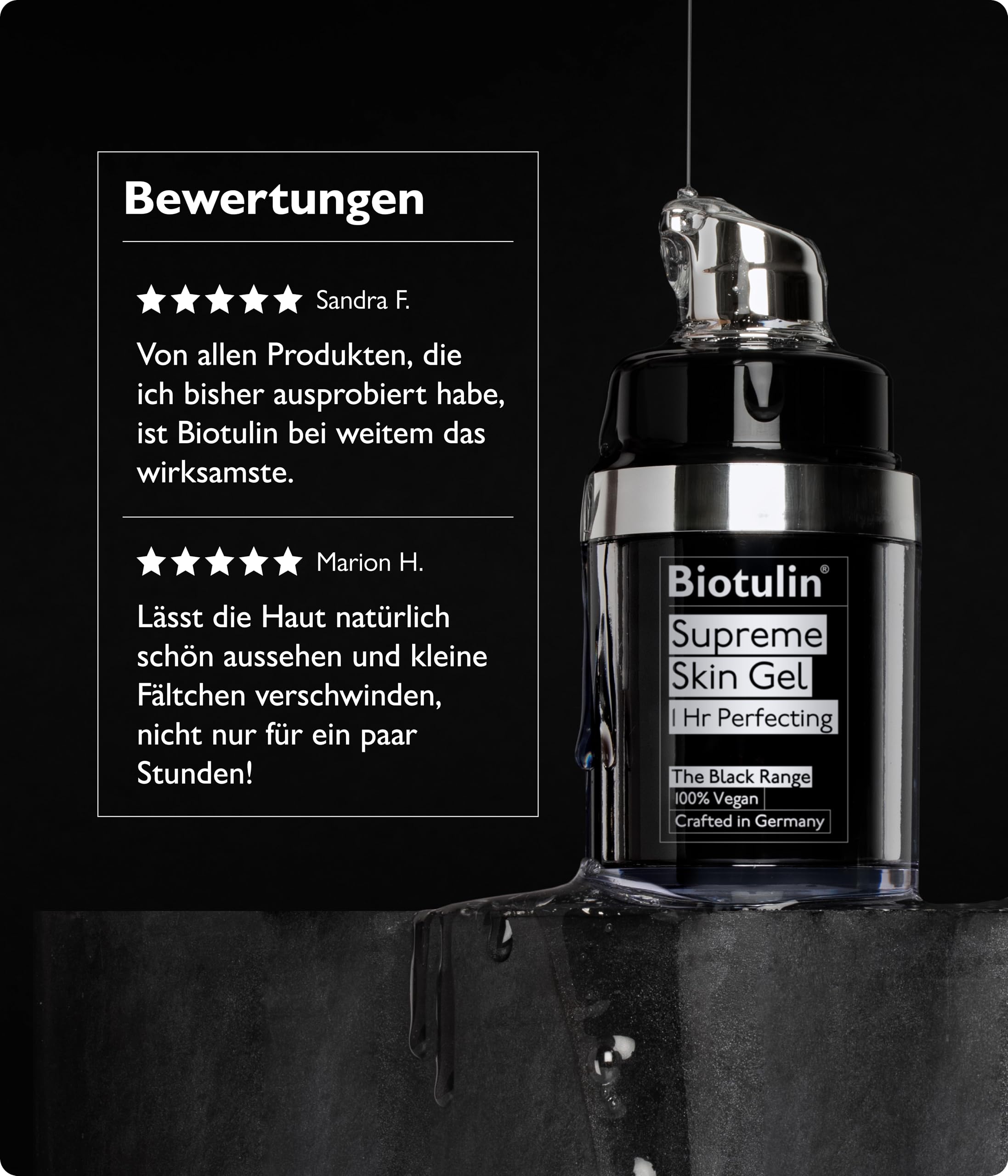Biotulin Supreme Skin Gel and moisturizer in daily routine context.