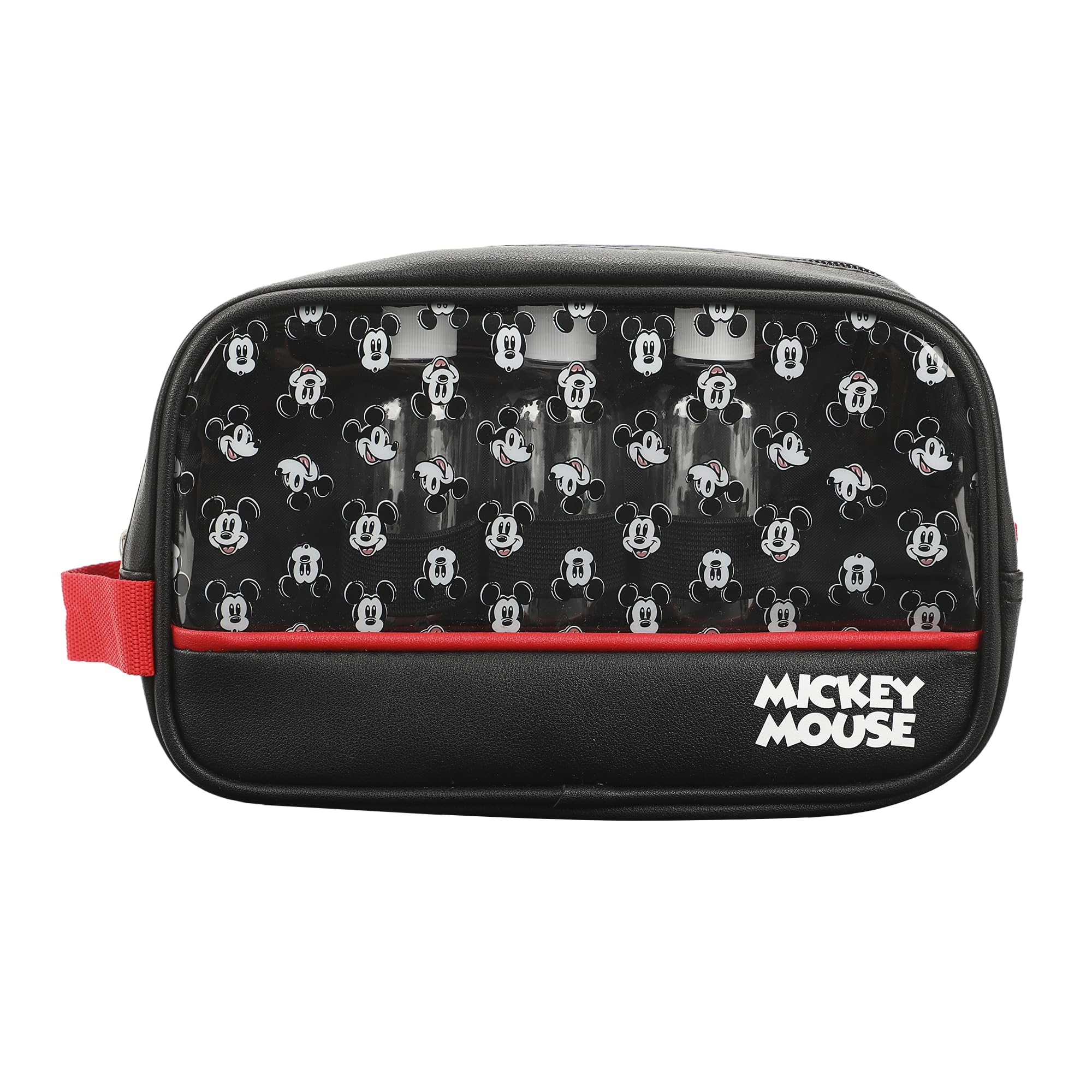 Bioworld Disney Mickey bag side view highlights compact travel size and organized storage potential