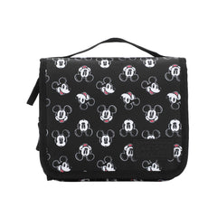 Bioworld Disney Mickey Heads bag open shows interior pockets for organized grooming essentials