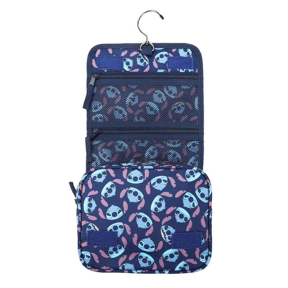 Bioworld Disney Stitch heads all-over print on kit, vibrant travel companion for easy spotting.