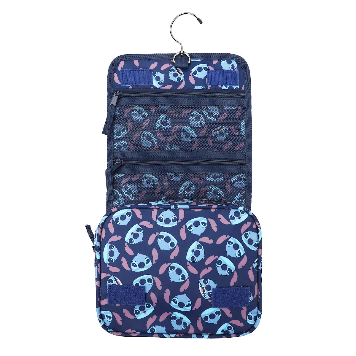 Bioworld Disney Stitch heads all-over print on kit, vibrant travel companion for easy spotting.