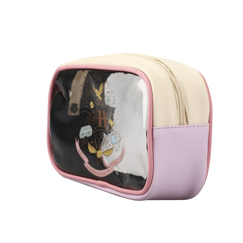 Bioworld Harry Potter Hogwarts Crest three-piece set shown together for space-saving travel.