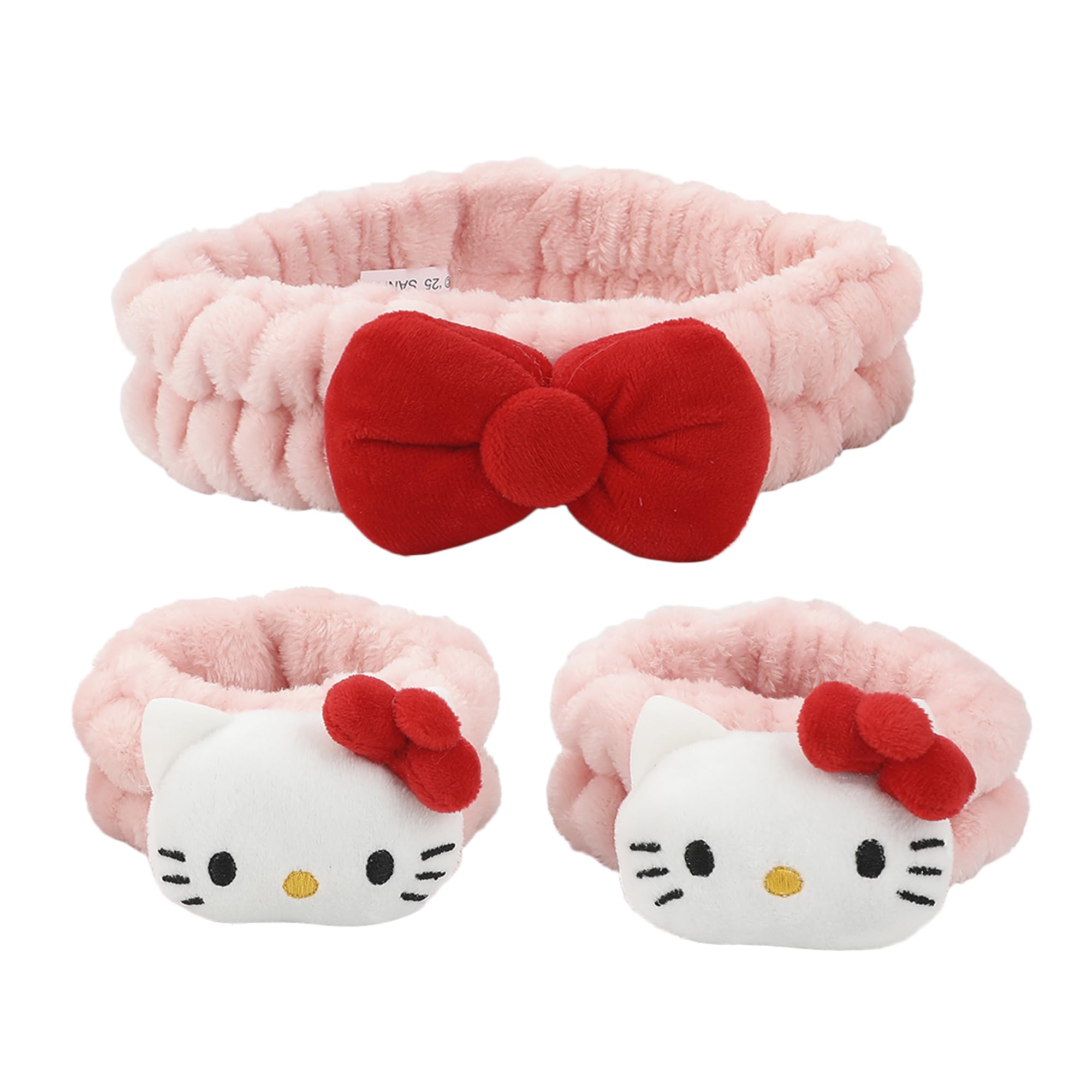 Bioworld Hello Kitty face towels pink set for daily skincare rituals.