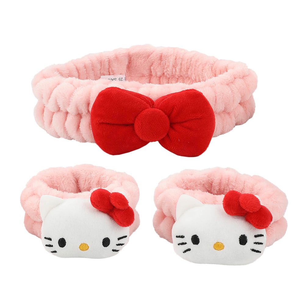 Bioworld Hello Kitty face towels pink set for daily skincare rituals.