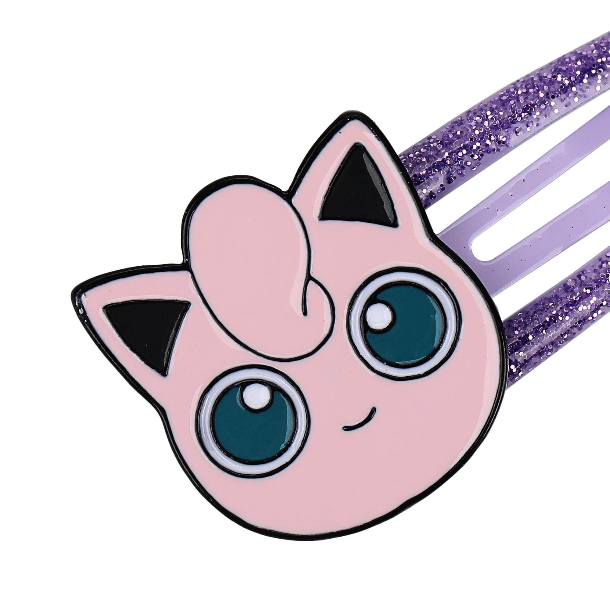 Bioworld Pokémon glitter-detail clips highlight durable metal construction and shine.