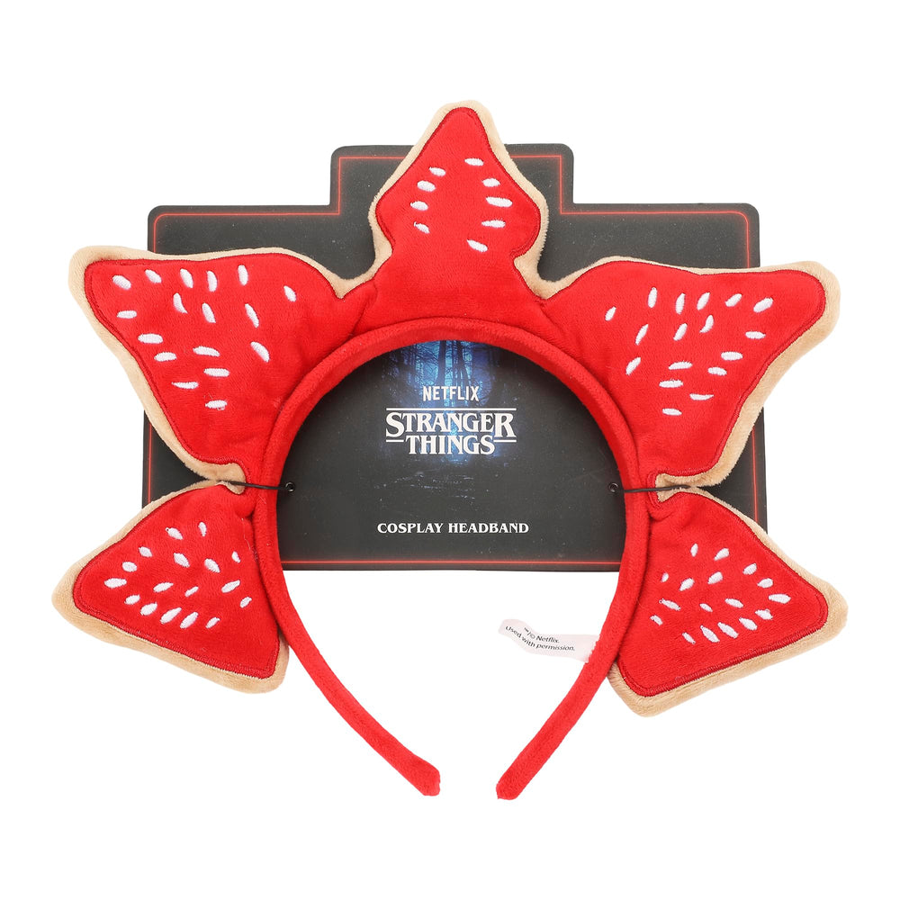 Bioworld Stranger Things Demogorgan Headband care view suggests wipe-clean upkeep for long-lasting wear.