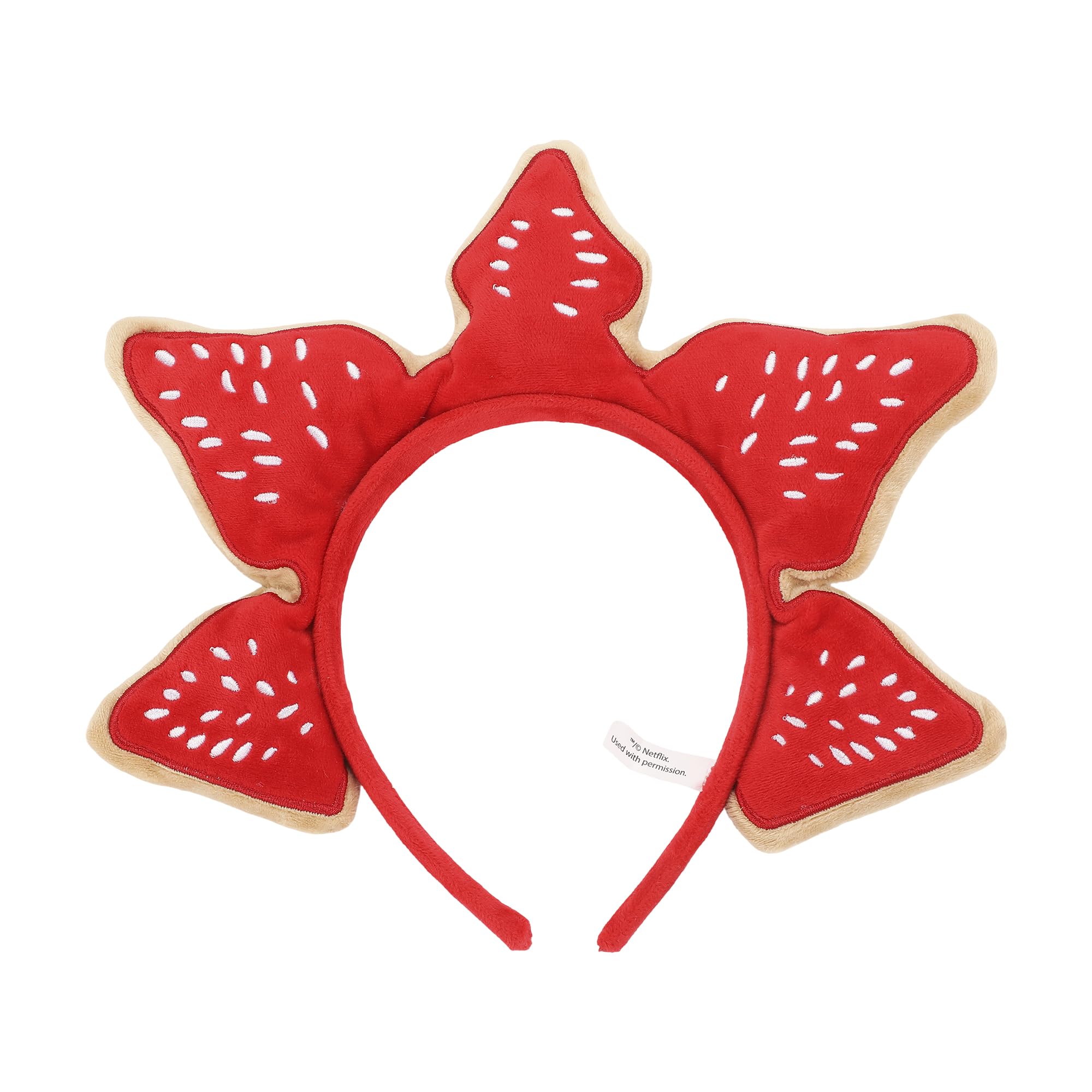 Bioworld Stranger Things Demogorgan Headband close-up embroidered details for authentic cosplay look.