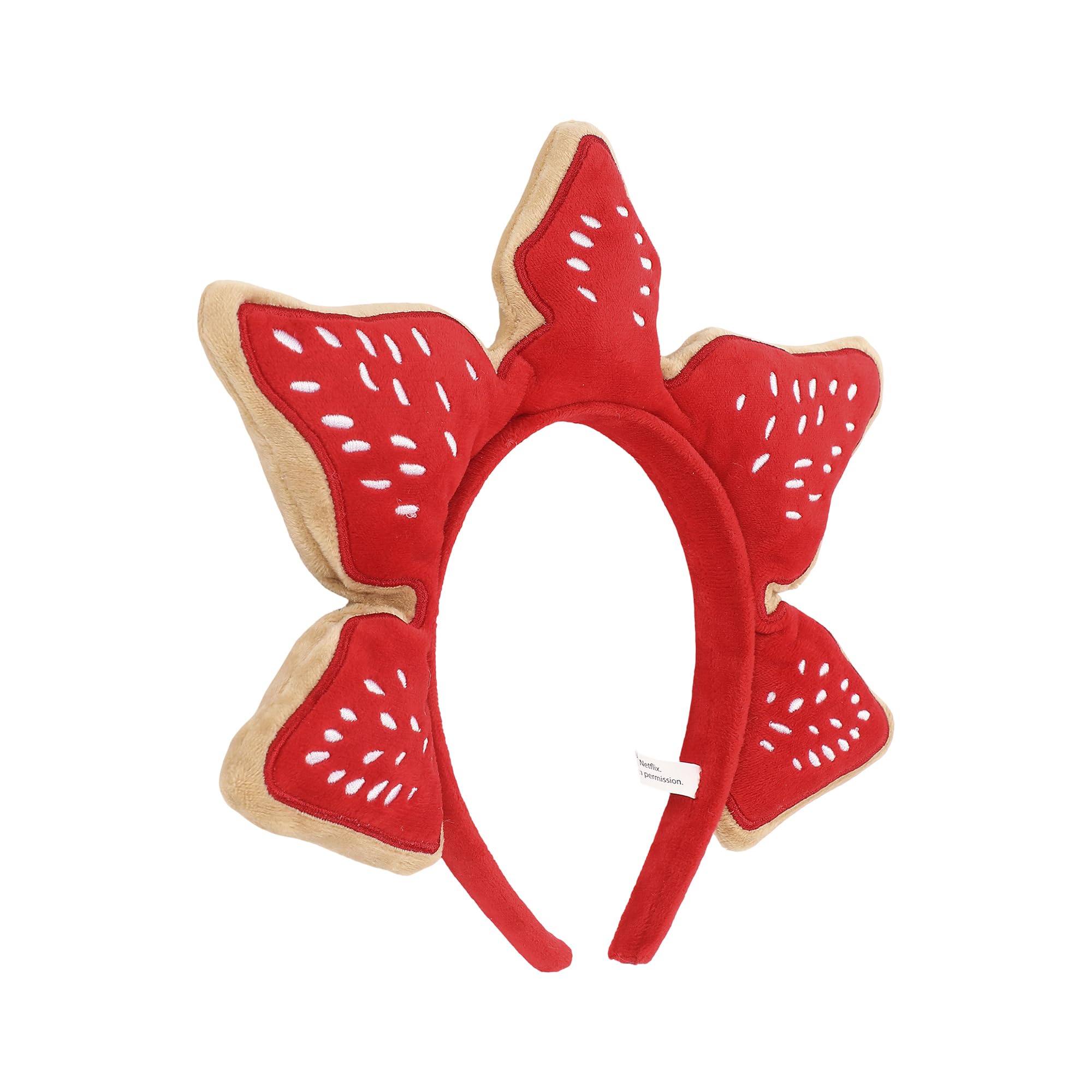 Bioworld Stranger Things Demogorgan Headband front view with plush floral motif for playful costume flair.