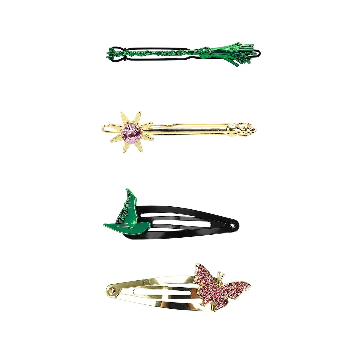 Bioworld Wicked Icons Elphaba broomstick clip adds bold witchy flair for everyday outfits.