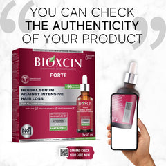 BIOXCIN biotin-keratin hair oil bottle highlights strength and elasticity