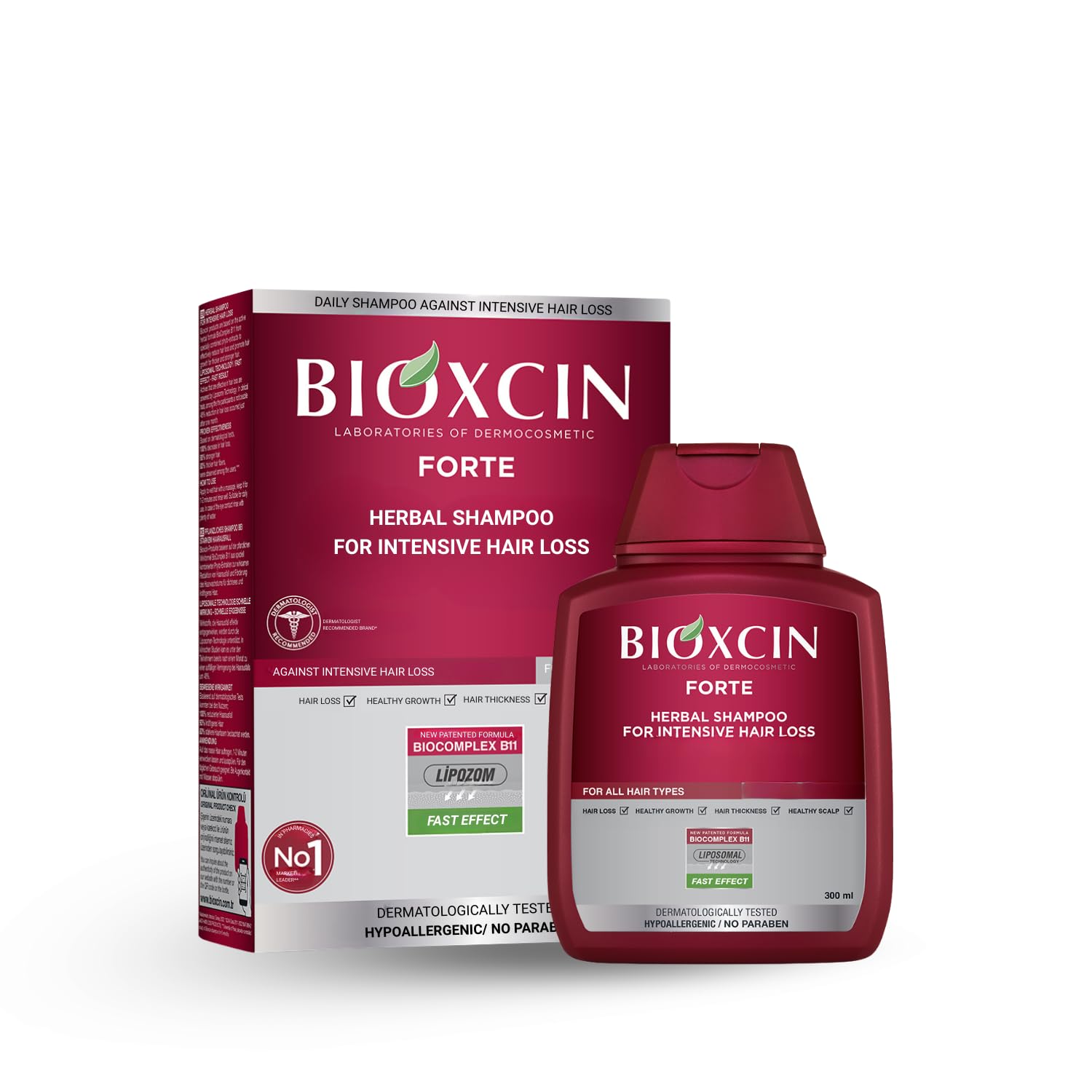 BIOXCIN hair loss shampoo daily care bottle red for daily scalp refresh and vitality