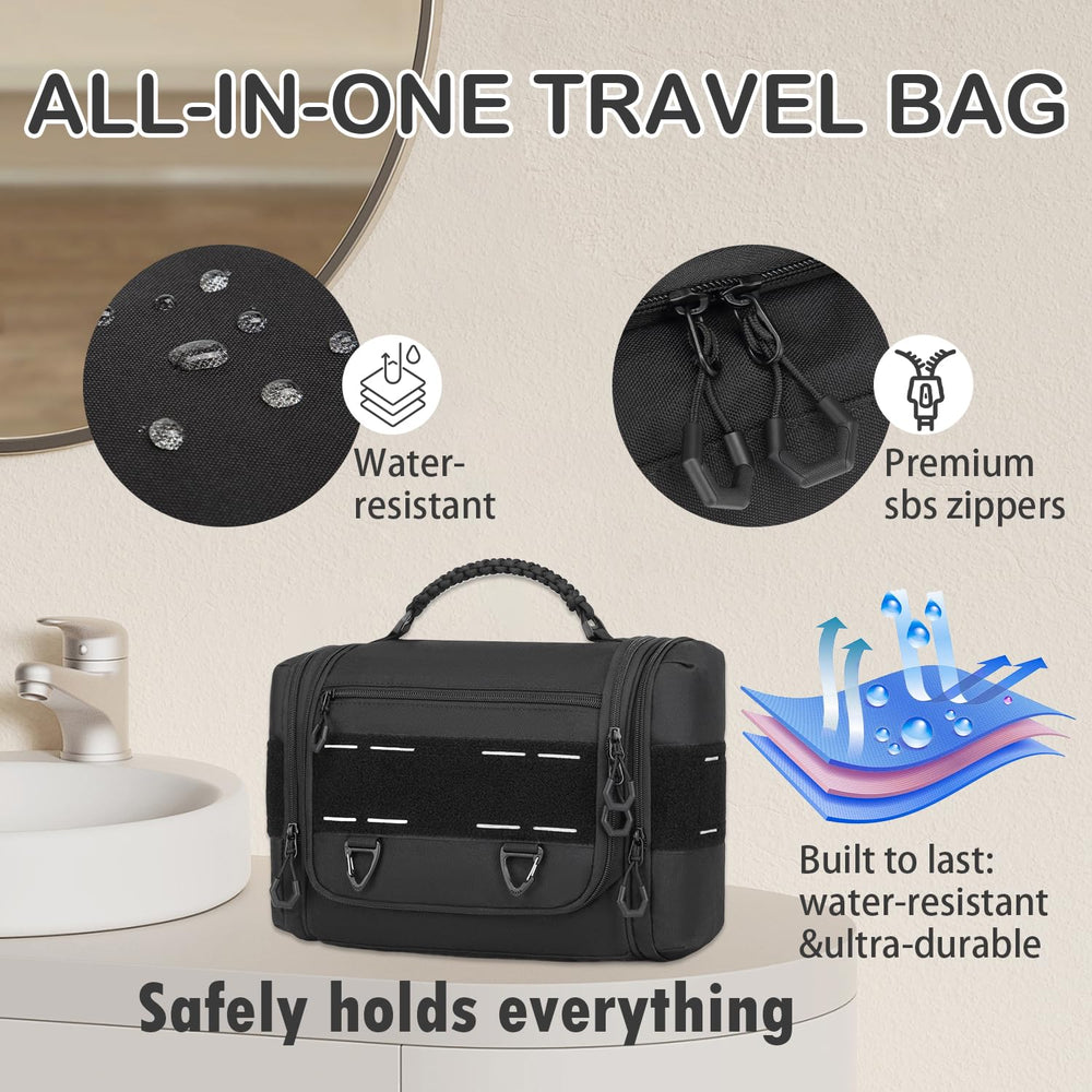 BISKLNDN toiletry bag durable nylon shell resists wear on trips.