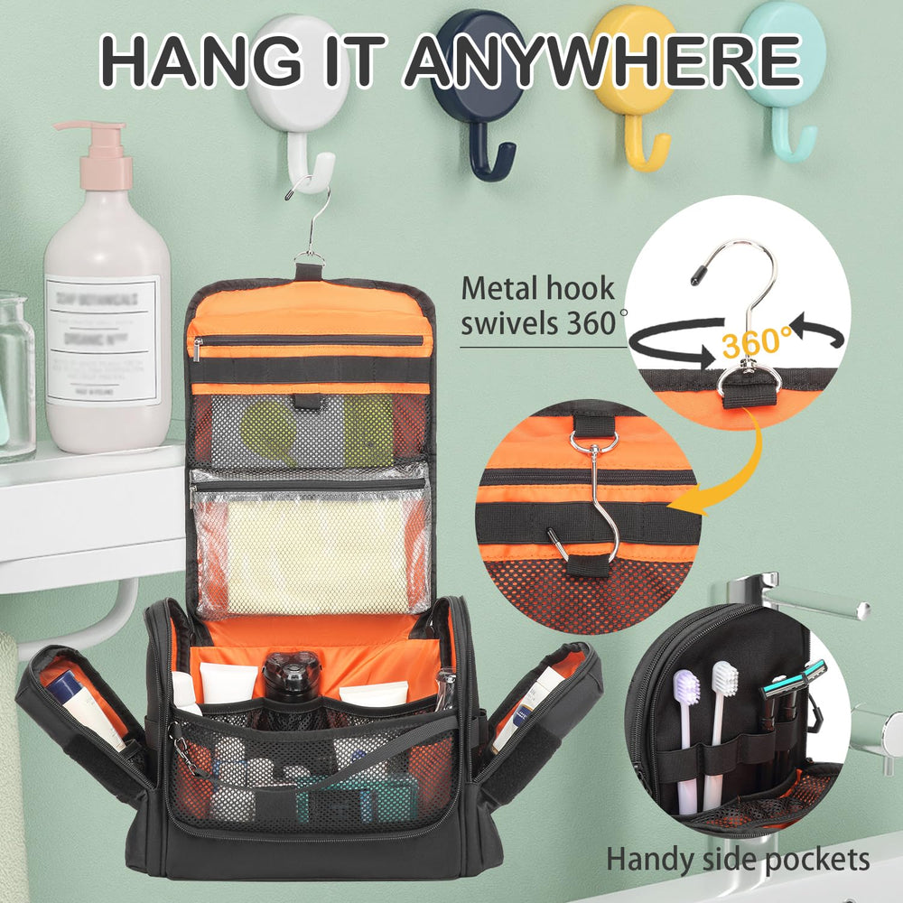 BISKLNDN toiletry bag side pocket provides quick-access storage for grooming items.