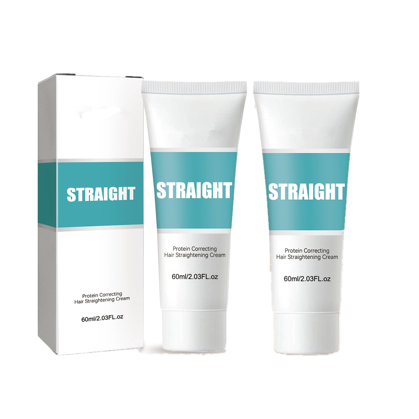 Biuhorey Protein Hair Straightening Cream bottle suggests instant smoothing for frizz-prone hair