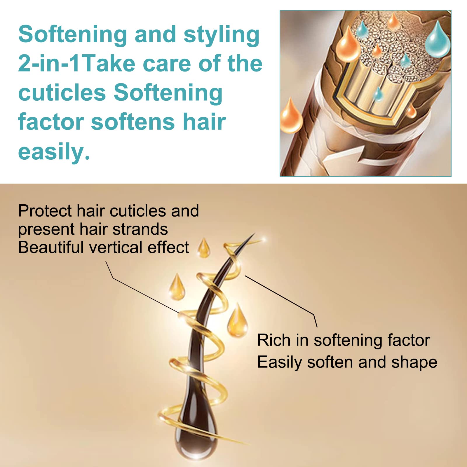 Biuhorey Protein Hair Straightening Cream on damaged hair hints elasticity and smoother texture