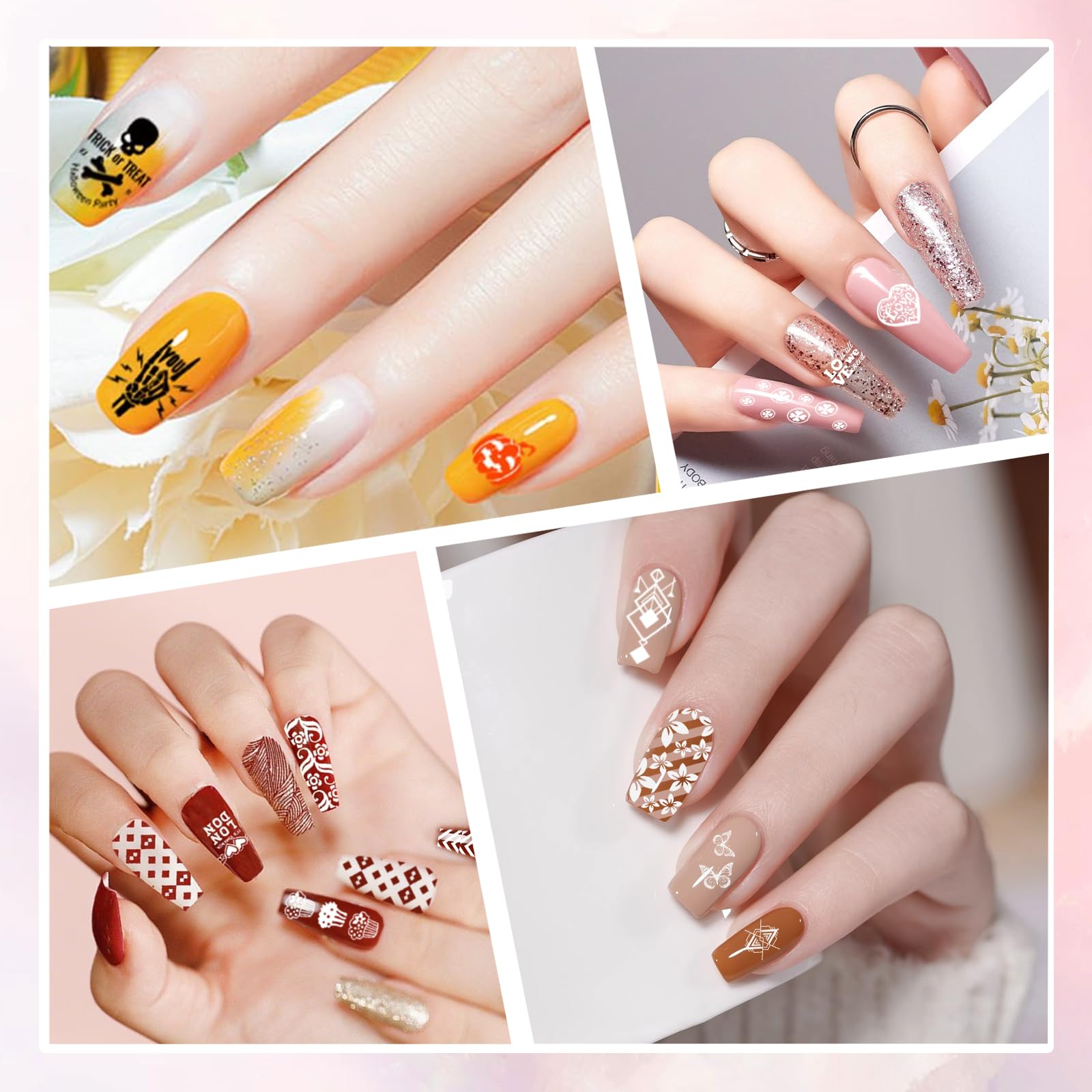 Biutee creative nail art ideas with animal and flower motifs.