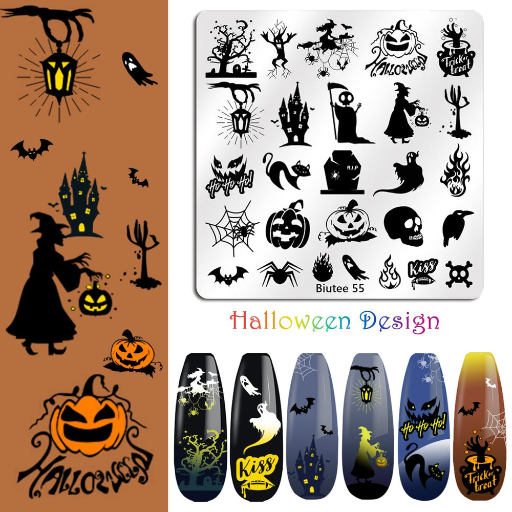 Biutee nail art plates collection supports festive designs for holidays and parties