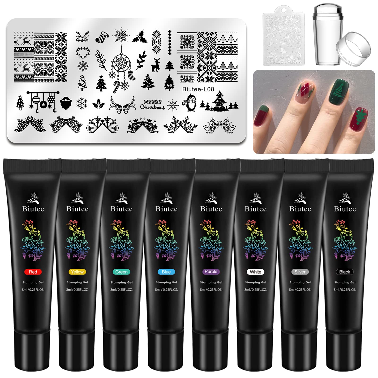 Biutee stamping gel black color for bold transferred patterns