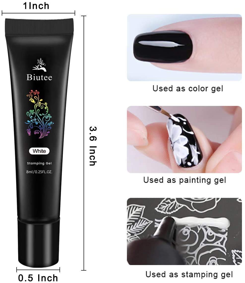 Biutee stamping gel white color for crisp nail art