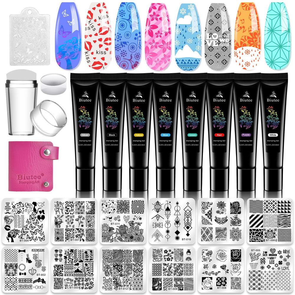 Biutee Nail Stamping Plates Animal Flower Patterns for crisp, repeatable designs.