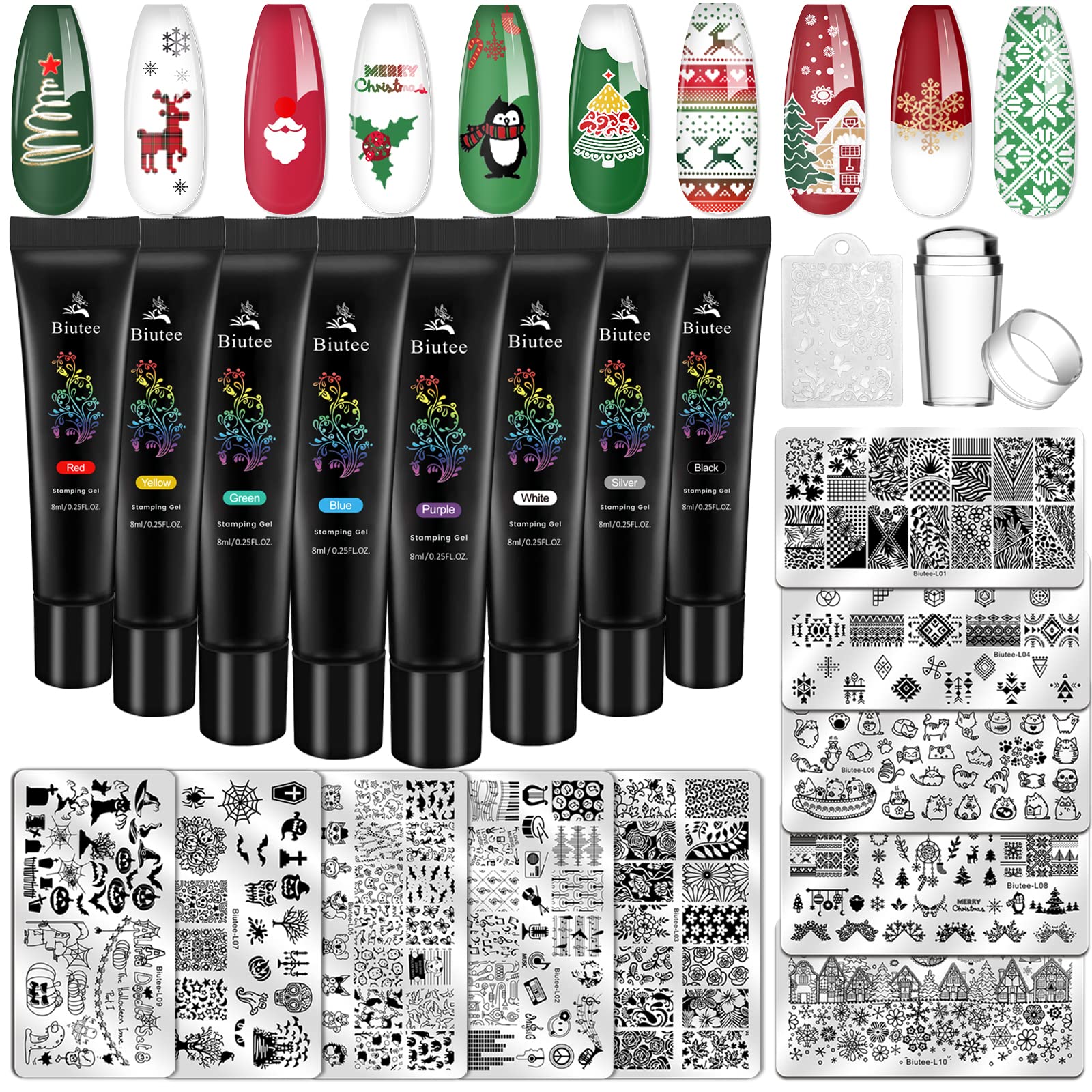 Biutee nail stamping plates set featuring durable steel and protected patterns for precise designs