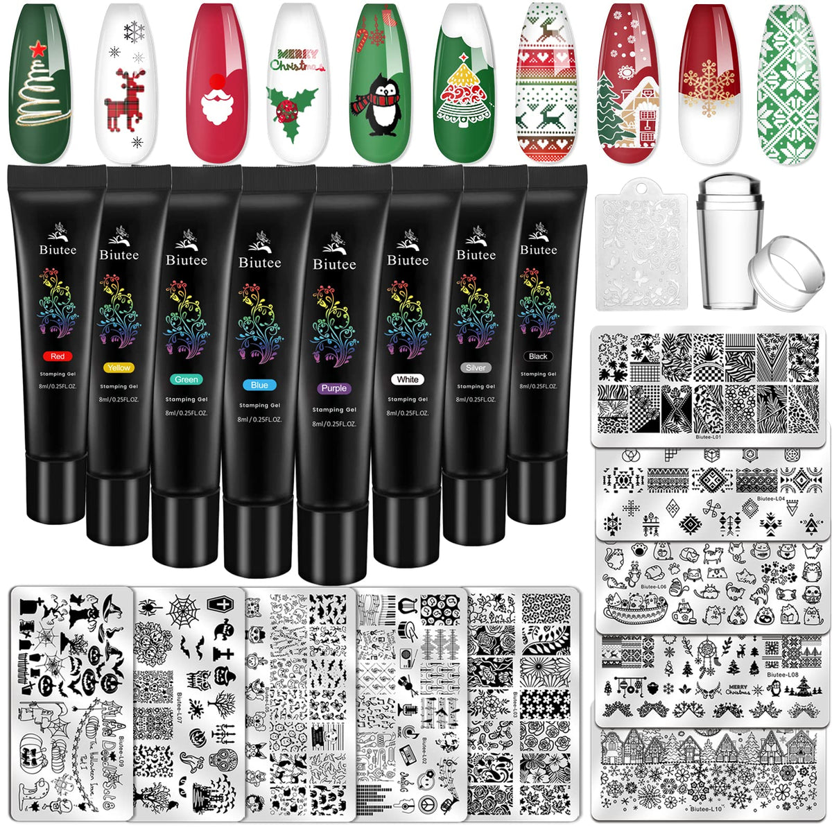 Biutee nail stamping plates set featuring durable steel and protected patterns for precise designs