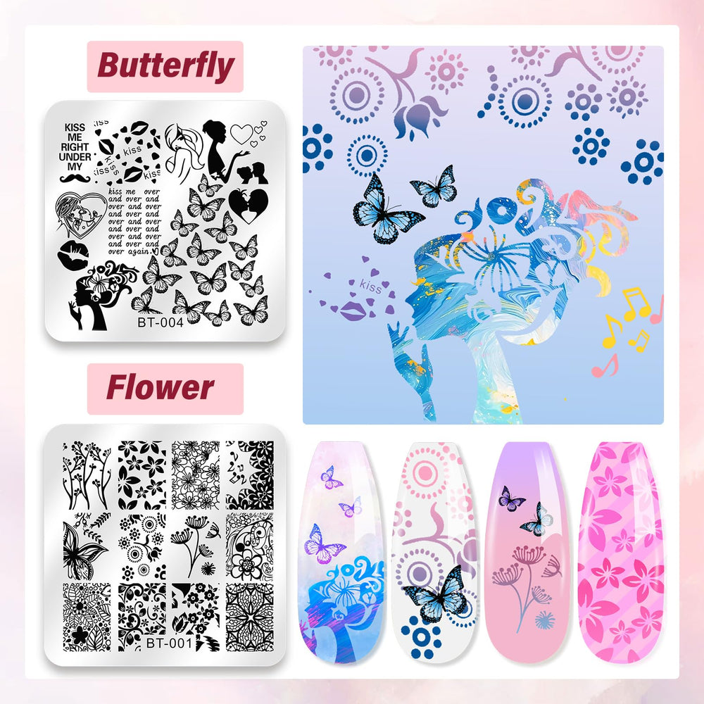 Biutee stamping gels eight colors for diverse nail art options.