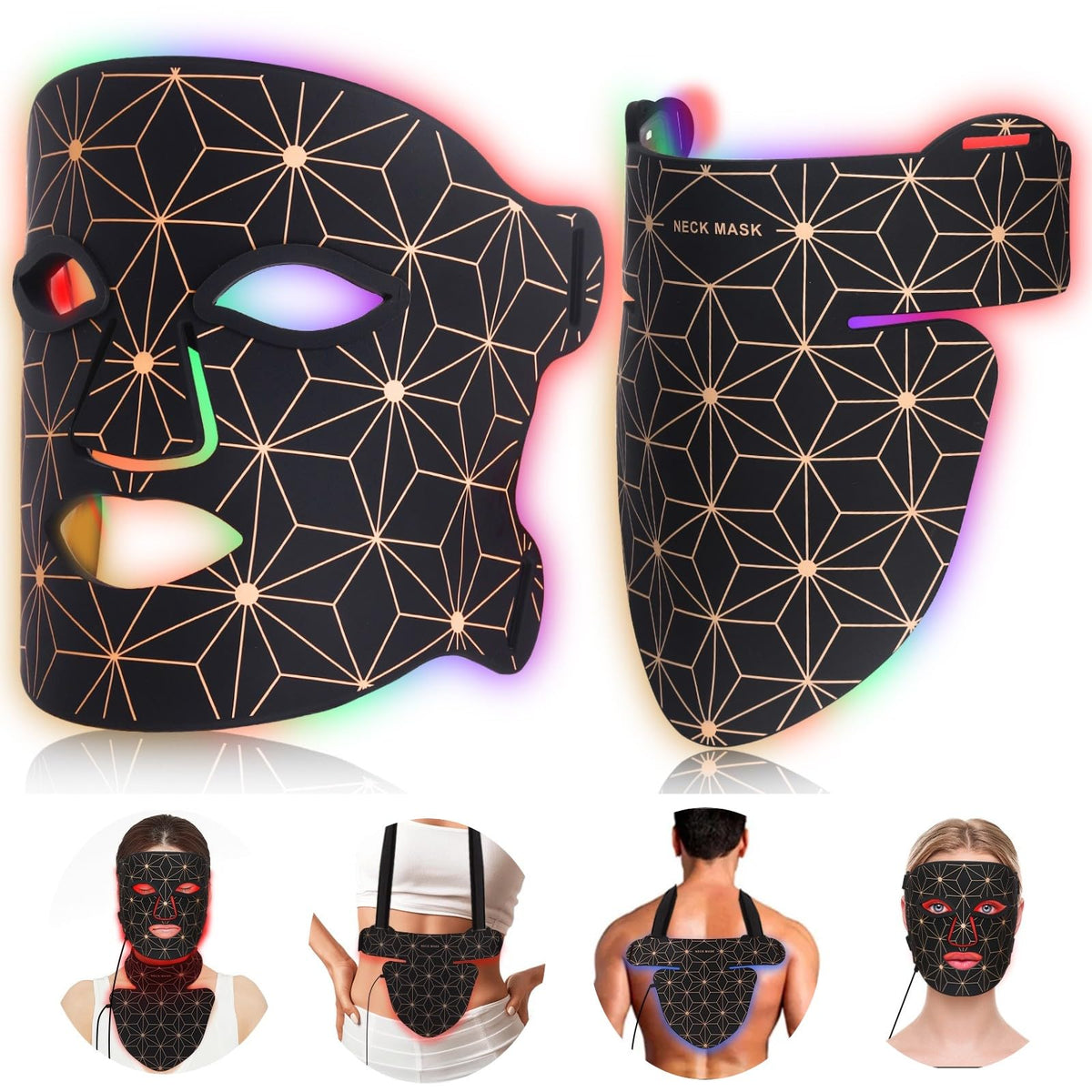 biuufish red-light mask face application for at-home skin rejuvenation with LED therapy.