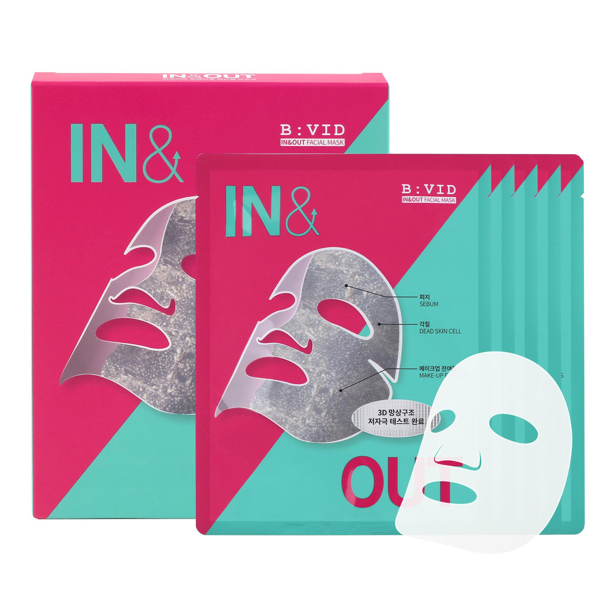 BIVID In & Out bio cellulose mask applied for pore care and hydration