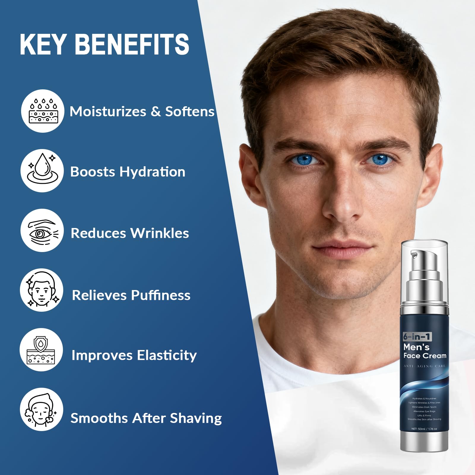 BIWQTY eye-area care shows reduced puffiness and dark circles while awake