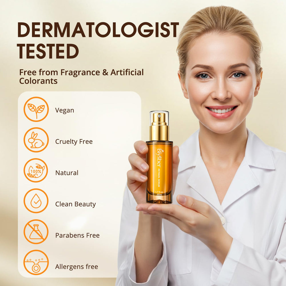 BIYSBER retinol collagen serum bottle pump for easy daily wrinkle care.