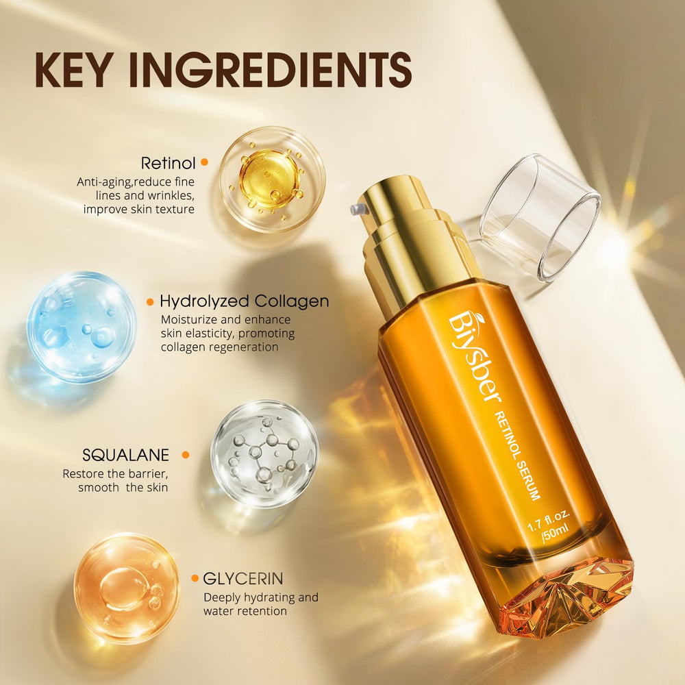 BIYSBER retinol collagen serum dose-application demonstrates precise dispensing for routines.
