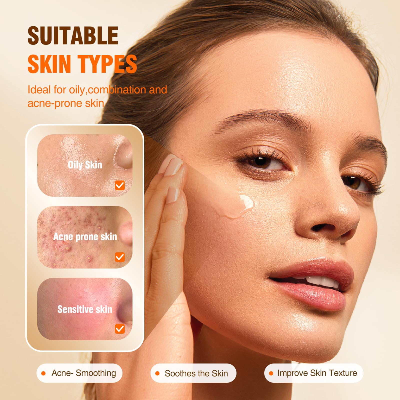 BIYSBER skin texture close-up reveals refined pores and even complexion.