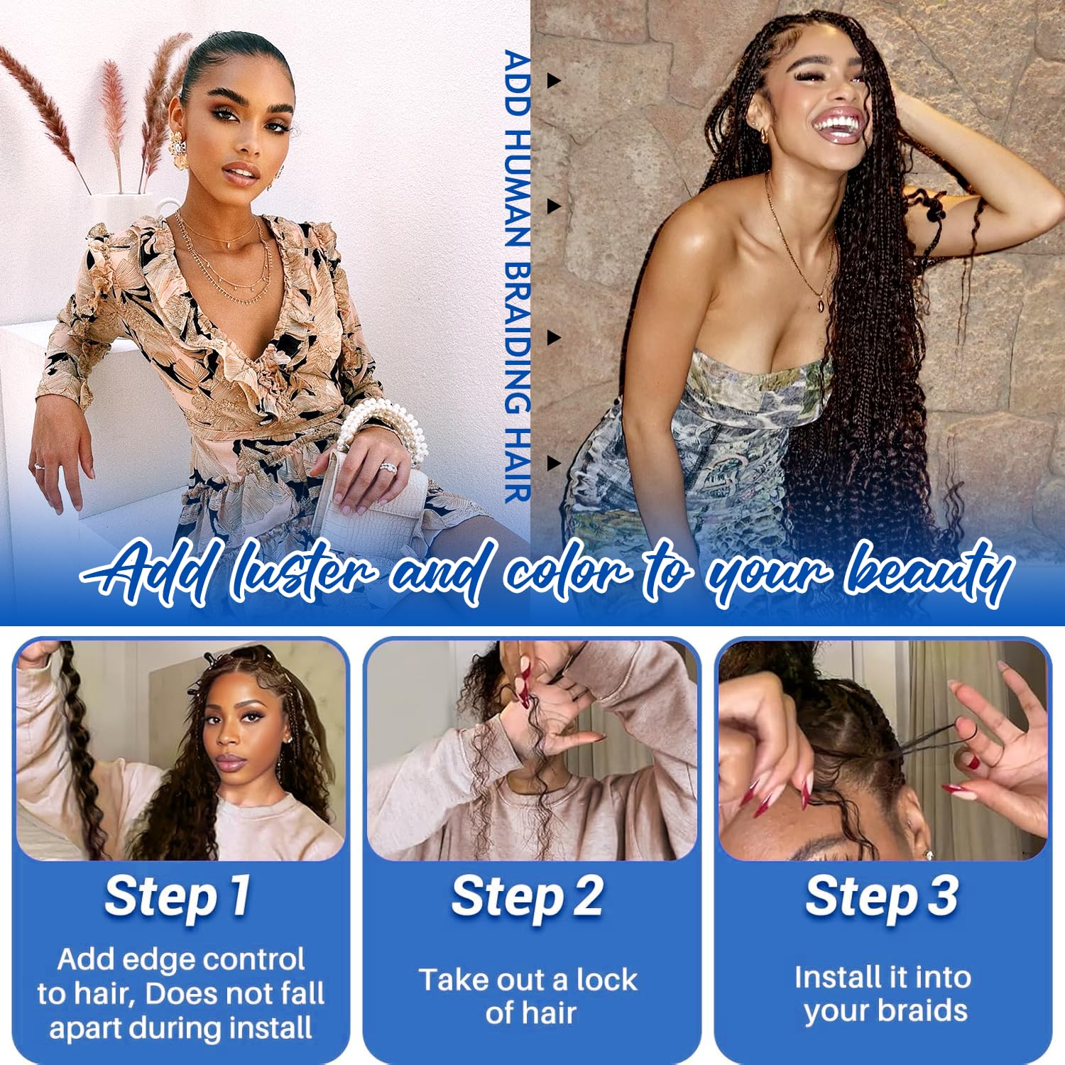BIZVUS soft texture closeup demonstrates comfortable braiding hair for all-day wear