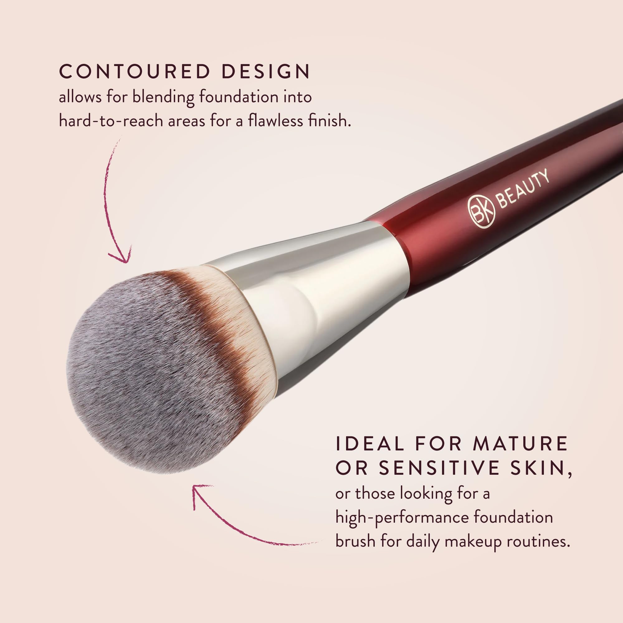BK Beauty 101 Contoured Foundation Brush cream foundation blending for natural coverage