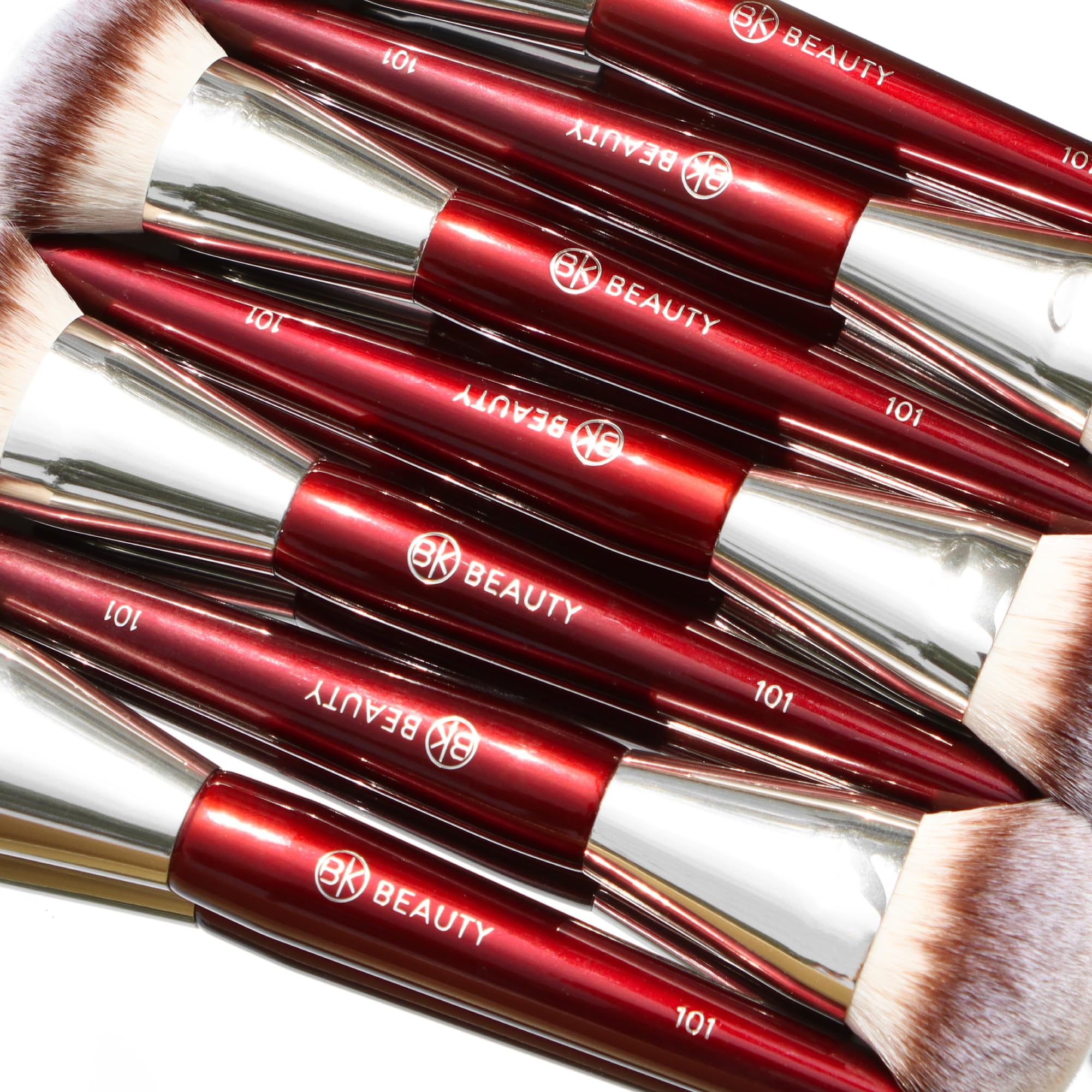BK Beauty 101 Contoured Foundation Brush packaging and branding for reliable skincare tools