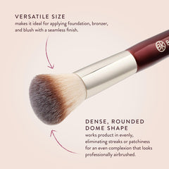 BK BEAUTY 106 Round Foundation Brush applying liquid foundation for seamless coverage.