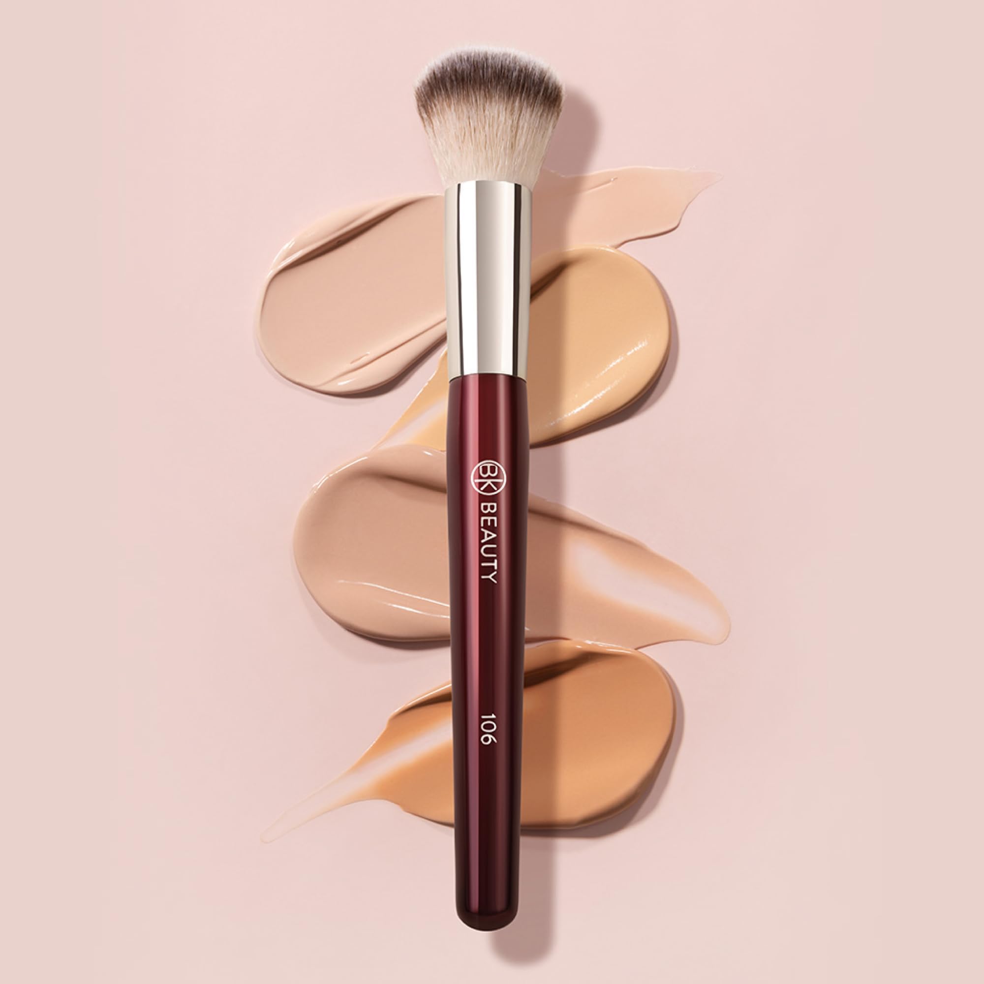 BK BEAUTY 106 Round Foundation Brush effortless blush blending for even tone.