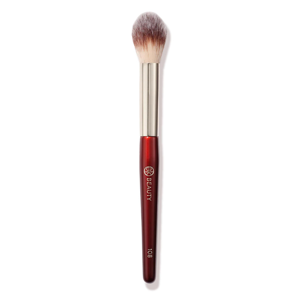 BK Beauty 108 precision powder brush under-eye application for targeted setting and crease control.