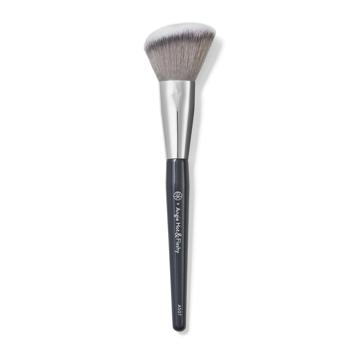 BK Beauty Angie A507 angled brush close-up showing precise edge for sculpted cheek definition.