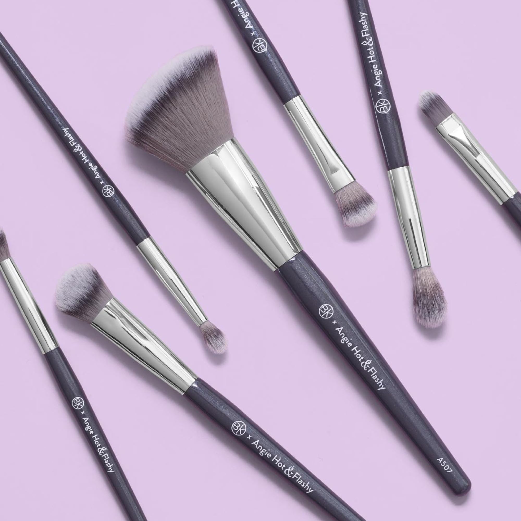 BK Beauty Angie Hot & Flashy angled blush brush shapes natural cheek glow.