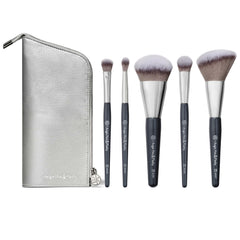 BK Beauty Angie Hot & Flashy travel pouch with five brushes for on-the-go touch-ups