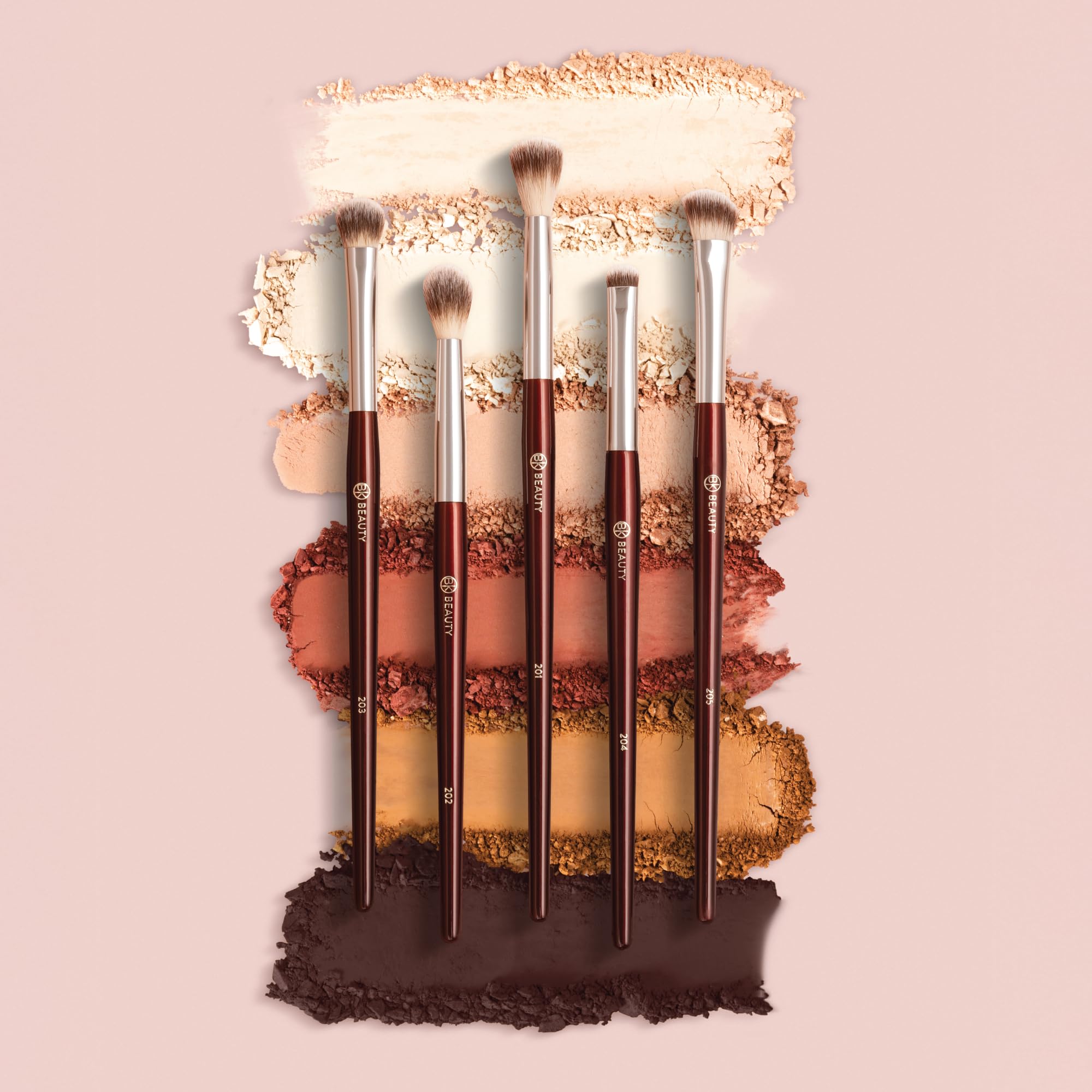 BK BEAUTY Essentials Brush Set Closeup bristles showing ultra-soft fibers for smooth color pickup