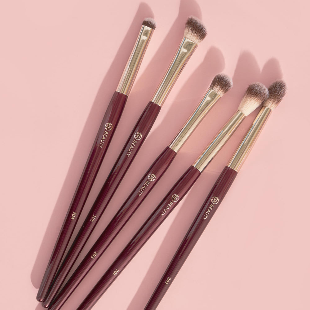 BK BEAUTY Essentials Brush Set Packshot showing the five-piece professional eye brush collection