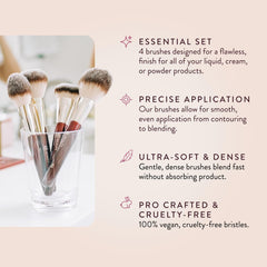 BK Beauty Essentials 102 Large Powder brush delivers even powder diffusion for natural finish.