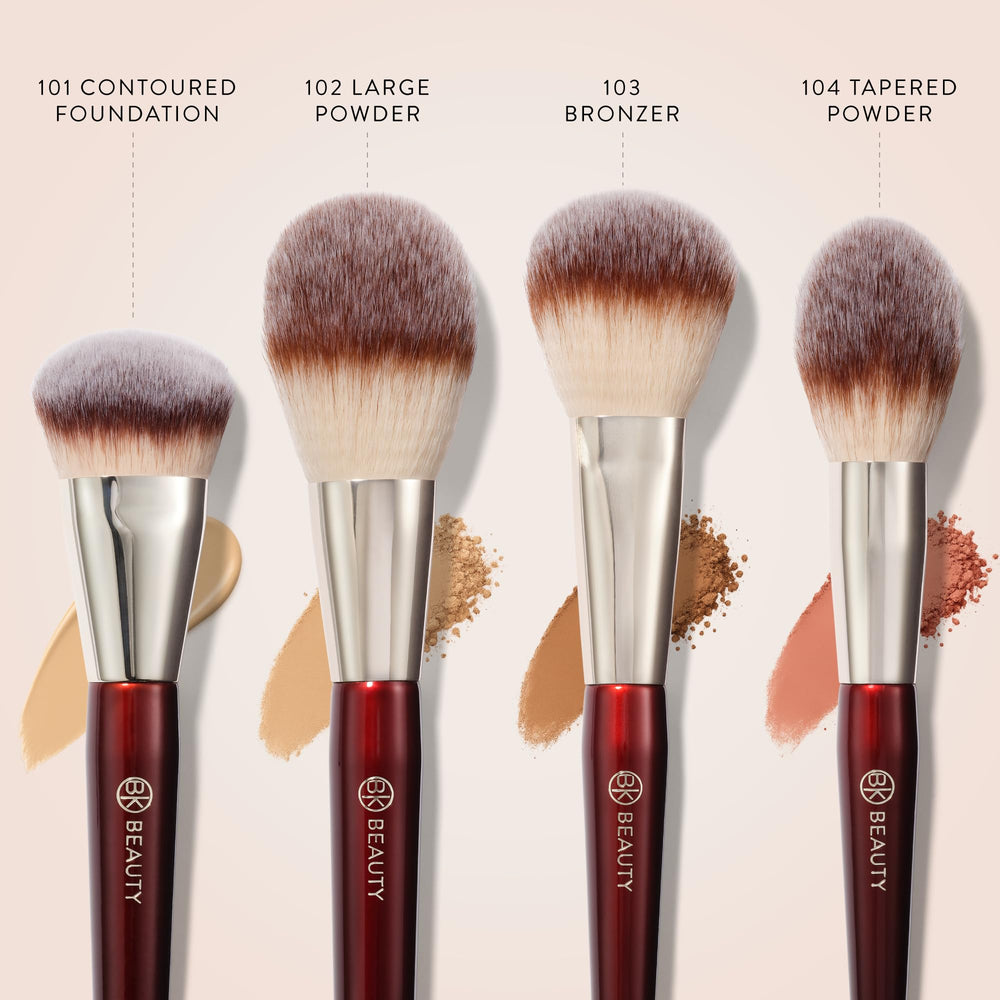 BK Beauty Essentials 103 Bronzer brush allows precise bronzer placement for warm definition.