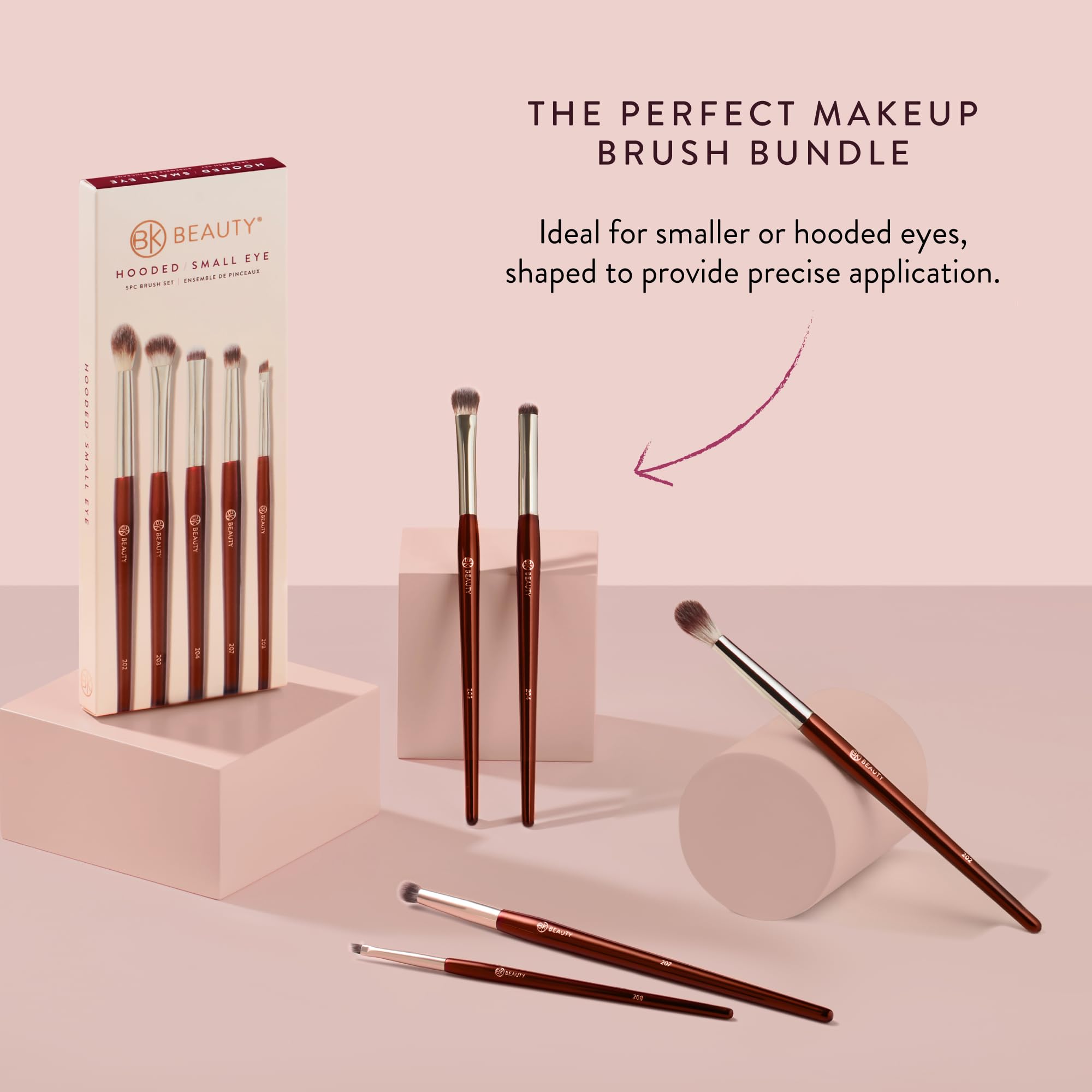 BK Beauty 208 Precision Angled Brush for winged liner and brow fill.