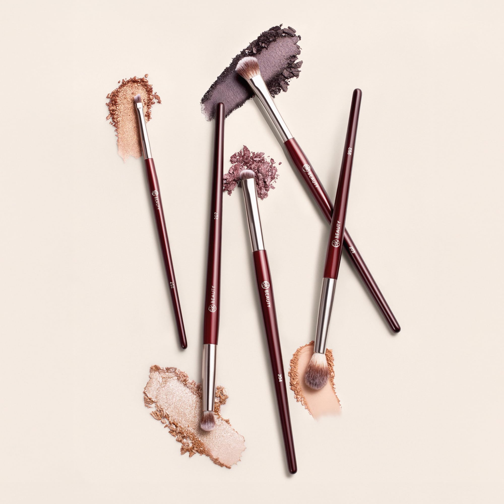 BK Beauty hooded eyes brush set packaging showcases premium vegan brushes.