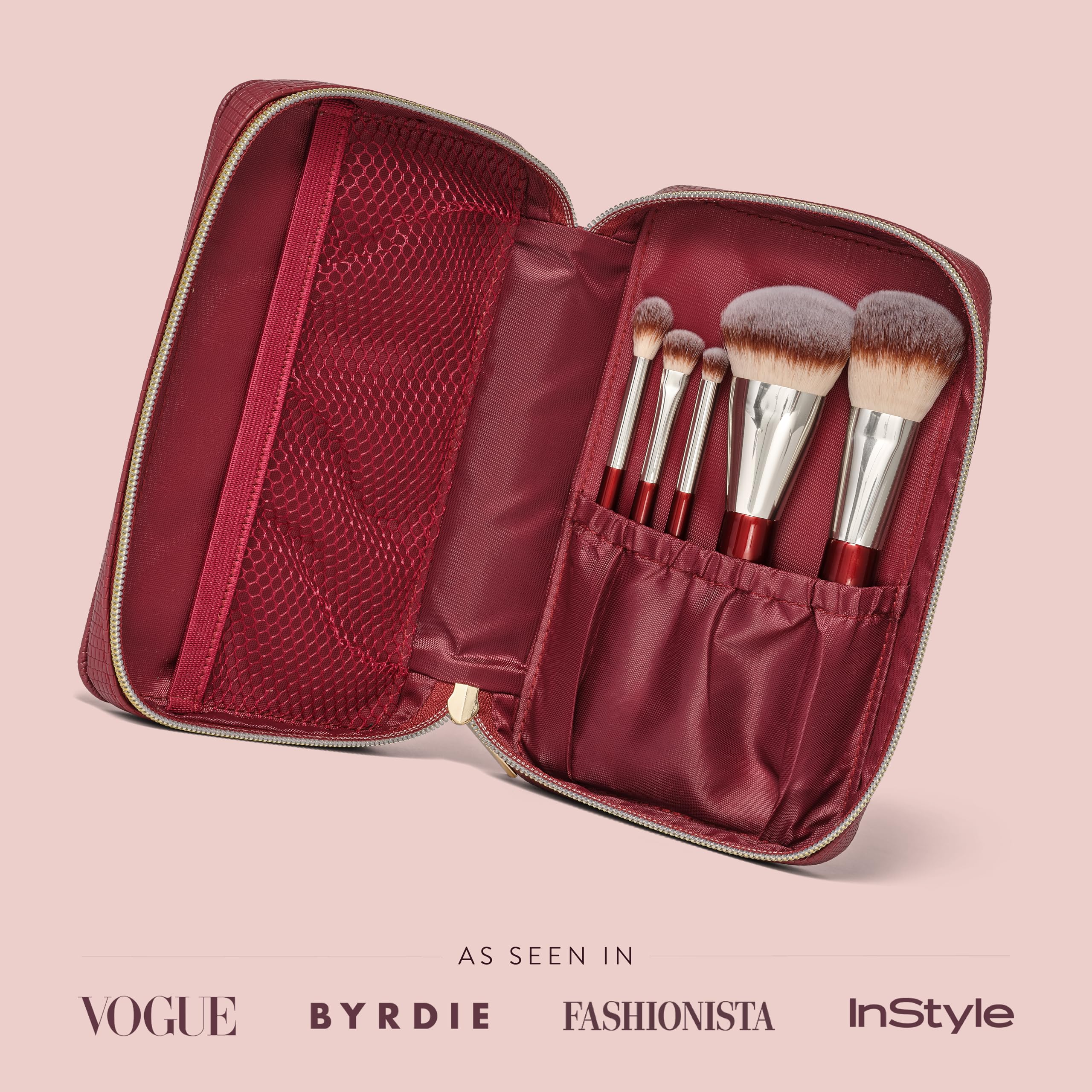 BK BEAUTY travel brush set face and eyes brushes for precise makeup application
